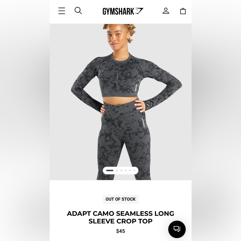 Gymshark Adapt Camouflage Long Sleeve Crop Top